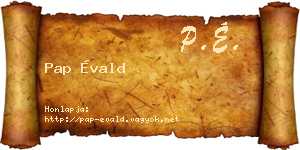 Pap Évald névjegykártya